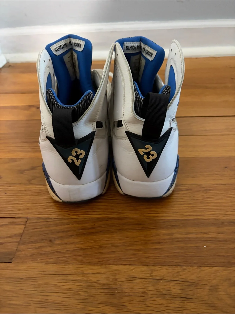 Men’s Jordan White and Blue High-Top Basketball Sneakers